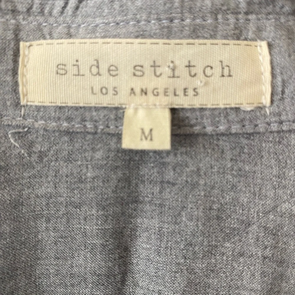 Side Stitch Gray Boho Sleeve Blouse Size M - Picture 3 of 14